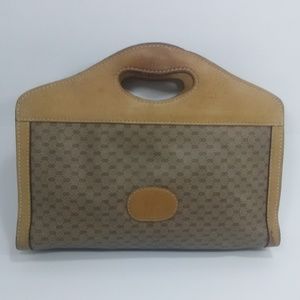 GUCCI Vintage Monogram Canvas Clutch Bag